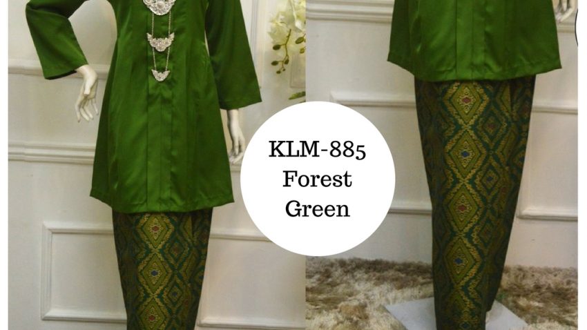 baju-kebarung-songket-kebarong-terkini-hijau-forest-green-klm-885