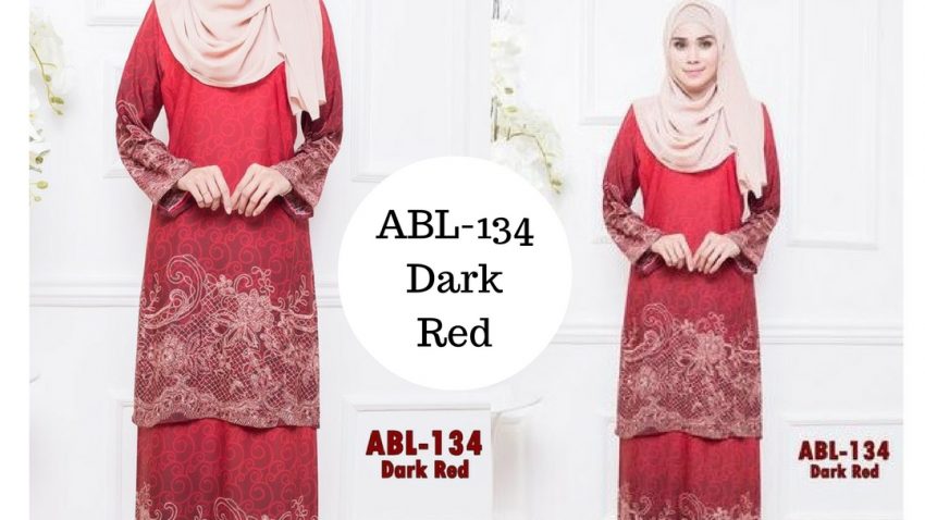 baju-kurung-batik-pahang-terkini-2016-online-dark-red-merah-gelap-ABL-134