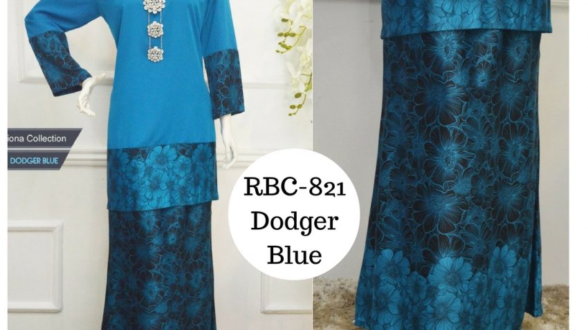 baju kurung moden labuh malaysia terkini 2017 online dodger blue biru RBC-821