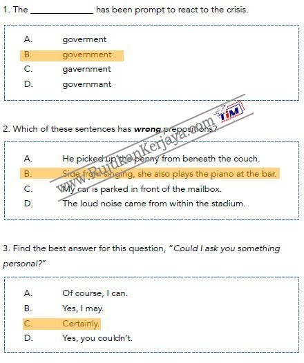 contoh soalan bahasa inggeris Pembantu Syariah LS19 Negeri Perak 1
