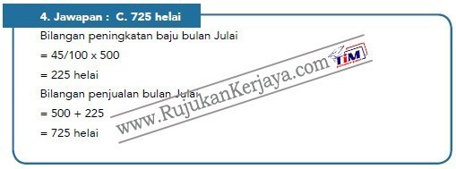 contoh soalan matematik Pembantu Syariah LS19 Negeri Perak 1 jawapan