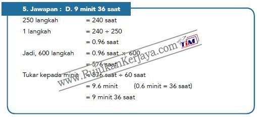contoh soalan matematik Pembantu Syariah LS19 Negeri Perak 2 jawapan